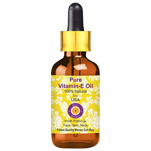 Deve Herbes Pure Vitamin E Oil with Glass Dropper Natural Therapeutic Grade 15ml (0.50 oz)