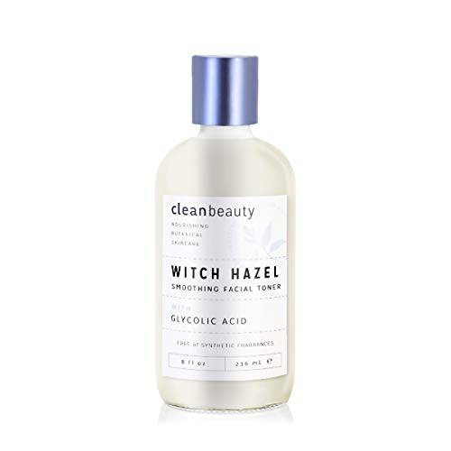 Witch Hazel & Glycolic Acid Toner - Gently Helps Remove Surface Impurities | Smooths Skin | Balances Complexion | Made in USA & Cruelty Free (8 oz)