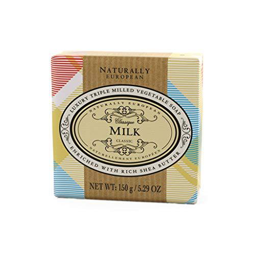 Naturally European - Milk - Luxury, Triple-Milled Soap, Enriched with Shea Butter, 150 g / 5.29 oz