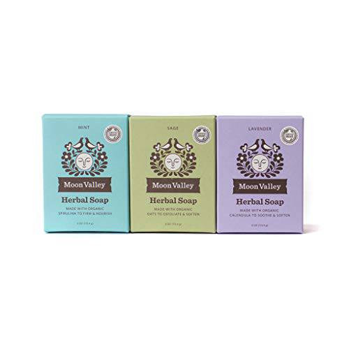 HERBAL SOAP - MINT, SAGE, LAVENDER by MOON VALLEY (3PACK)