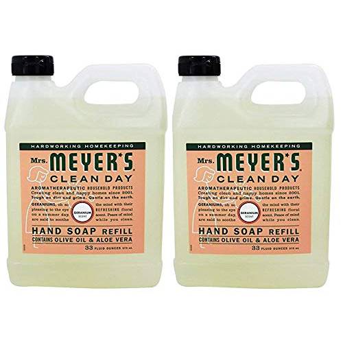 Mrs. Meyer’s Clean Day Liquid Hand Soap Refill, 33 oz, Geranium, 2 pk