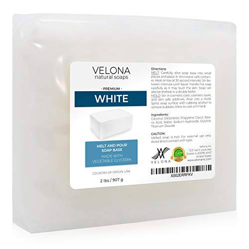 velona 2 LB - White Melt and Pour Soap Base SLS/SLES free | Natural Bars for The Best Result for Soap-Making