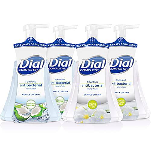 Dial Complete Antibacterial Foaming Hand Wash, Coconut Water/Soothing White Tea, 15 oz , 4 count (Pack of 1)