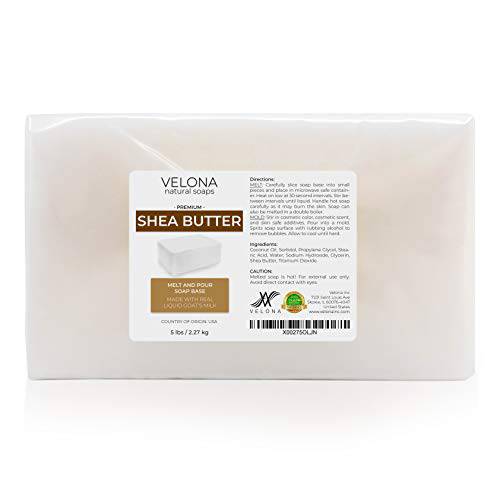 velona 5 LB - Shea Butter - Melt and Pour Soap Base SLS/SLES free | Natural Bars for The Best Result for Soap-Making