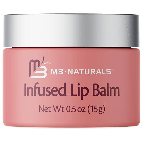 M3 Naturals Infused Lip Balm - Lip Butter with Collagen & Stem Cell - Best Lip Balm & Moisturizer Treatment - Instantly Hydrating Lip Balm for Dry, Cracked and Chapped Lips 0.5 oz