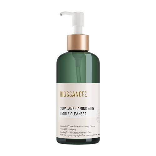 Biossance Squalane + Amino Aloe Gentle Cleanser. Foaming Gel Face Wash to Deeply Clean Pores and Remove Makeup. Hydrating, Non-Stripping Formula (6.76 fl oz)