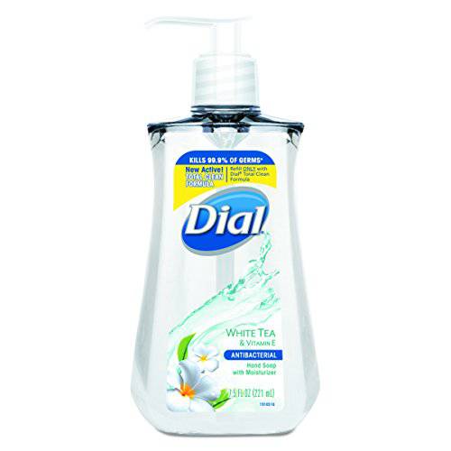 Dial Antibacterial Liquid Hand Soap, White Tea, 7.5 OZ (Pack of 12)