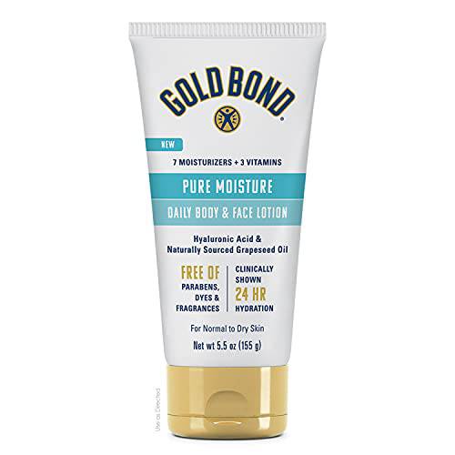 Gold Bond Pure Moisture Lotion, 5.5 oz., Ultra-lightweight Daily Body and Face Lotion