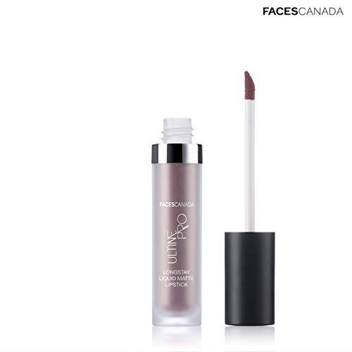 Faces Canada Long Stay Matte Liquid Lipstick, Velvet Smooth Finish Lip Makeup, Highly Pigmented, Lightweight, Paraben Free, No Mineral Oil, Nude, Brown, Red, Pink, Plum, Warm Nude, 0.2 Oz
