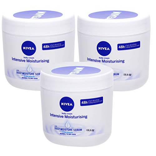 Nivea Intensive Moisturizing Body Cream - 13.5 Fl Oz / 400 mL x 3 Pack