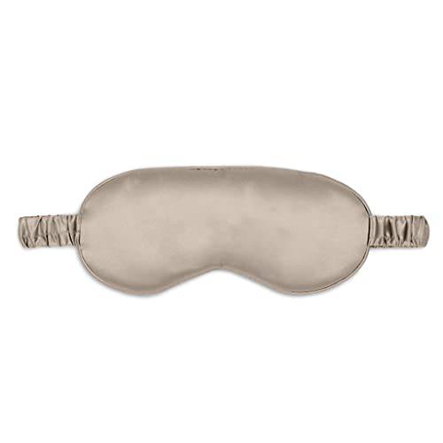 Mulberry Park - 100% Pure 22 Momme Silk Sleep Eye Mask - Smooth and Ultra Soft Comfortable Sleeping Mask with Silk Covered Strap, Blocks Light for Full Night’s Sleep - Sand