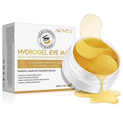 ZODENIS (30 Pairs) 24K Gold Under Eye Mask for Dark Circles, Puffy Eyes, Eye Bags - Under Eye Patches with Hyaluronic Acid and Collagen - Moisturizing, Anti-Wrinkle Treatment Gel