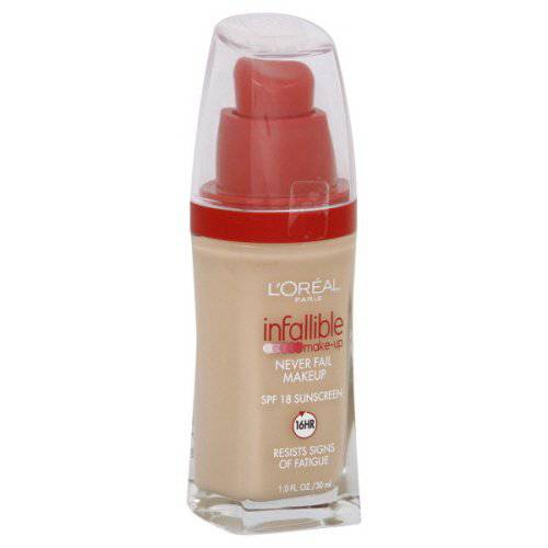 L’Oreal Infallible Advanced Never Fail Makeup, Nude Beige [605], 1 oz (Pack of 2)