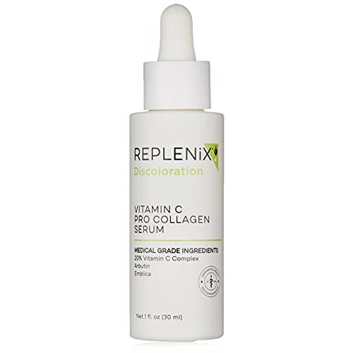 Replenix Vitamin C Pro Collagen Serum - Medical Grade Brightening Treatment with Antioxidants for Dark Spots, Reduces Fine Lines and Wrinkles, 1 oz.