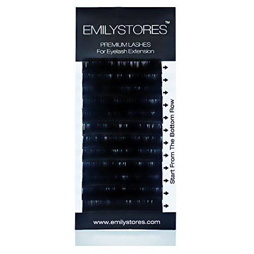 EMILYSTORES Eyelash Extensions 0.07mm Thickness D Curl Length 10mm Silk Mink Fake Eye Lashes In One Tray