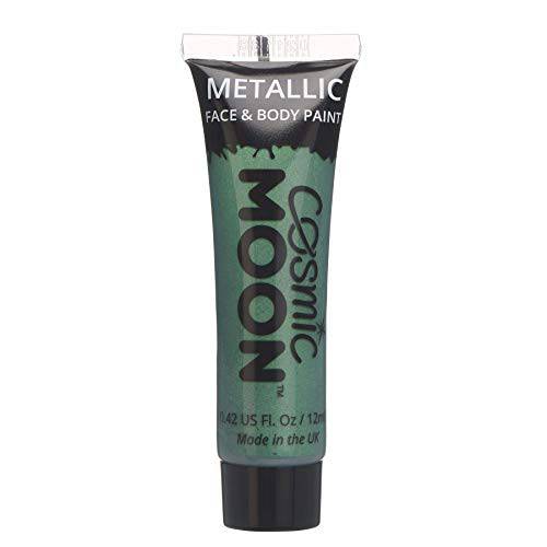 Cosmic Moon - Metallic Face Paint makeup for the Face & Body - 0.40fl oz - mesmerising metallic face paint designs - Green