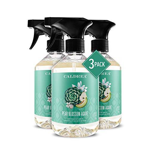 Caldrea Multi-surface Countertop Spray Cleaner, Made with Vegetable Protein Extract, Pear Blossom Agave, 16 Fl Oz (Pack of 3)