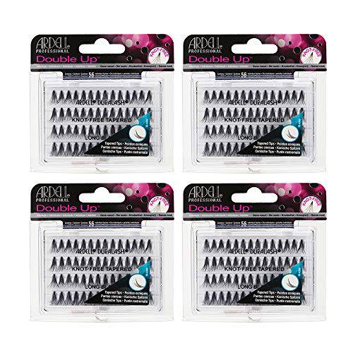 Ardell False Eyelashes Double Up Soft Touch Knot-Free Long Black 4 Pack