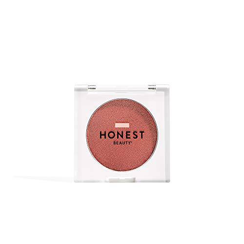 Honest Beauty Lit Powder Blush, Foxy | Peachy Coral w/ Gold Shimmer | EWG Certified + Dermatologist & Physician tested & Vegan + Cruelty free| 0.14 oz.