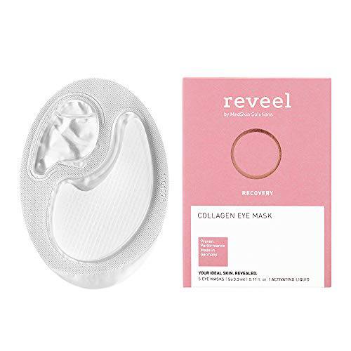 Collagen Eye Mask by reveel – 5 pairs Moisturizing Under Eye Patches with collagen to smooth the eye area – Anti-aging Eye Masks to reduce fine lines & wrinkles for Women and Men