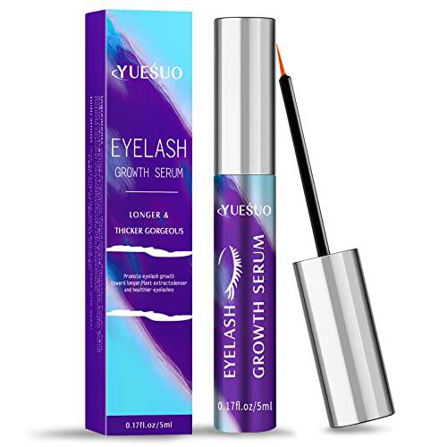 YUESUO Eyelash Growth Serum and Eyebrow Enhancer: Upgraded Lash for Promote Longer, Fuller Thicker Eye Boost, with Irritation Free, Cruelty Talc Free,5ml, Purple