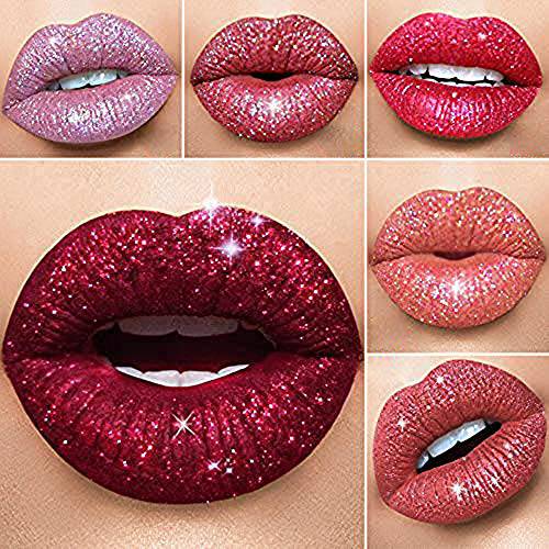 Glitter Lips Make Up Liquid Lipstick Waterproof Long Lasting Shimmer Red Lip Pink Women Lipsticks Bling (4)