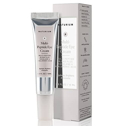 Naturium Multi-Peptide Eye Cream Plus Squalene & Hyaluronic Acid, Smoothing & Anti-Aging Skincare, 0.5 oz