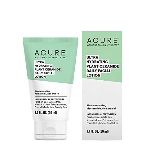 Acure Ultra Hydrating Plant Ceramide Facial Moisturizer, 100 % Vegan for Dry Skin Types, Improve Skin Tone & Retain Moisture, 1.7 Fl Oz