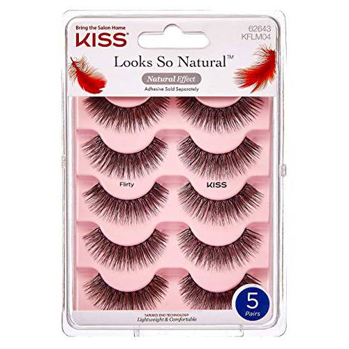 Kiss Looks So Natural Lashes Flirty 5-Pairs (Pack of 3)