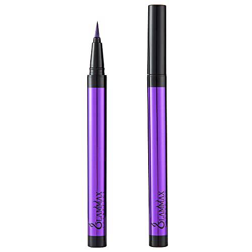 通用 Glammax beauty waterproof liquid eyeliner pencil，Waterproof,long-lasting eye makeup, eyeliner pencil purple，with 5 color options of ultra-fine nib (purple)