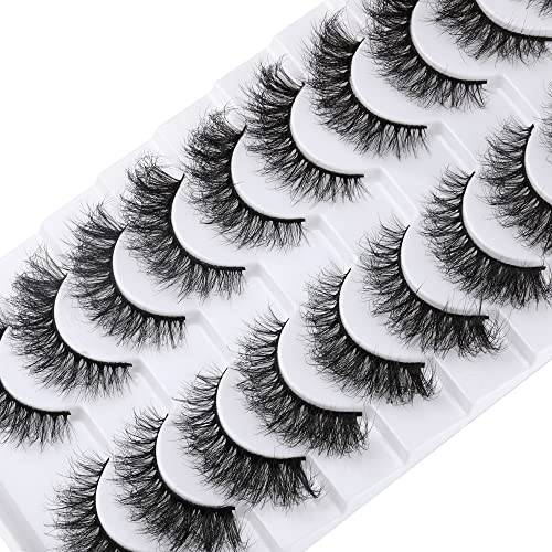 Cat Eye Lashes Mink Natural Look Fluffy Fake Eyelashes Wispy 6D Volume Soft Handmade Thick Reusable Eye lashes Pack by Lvmixwig