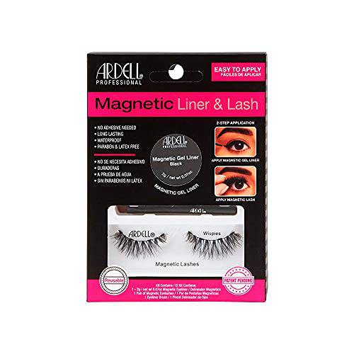 Ardell Magnetic Gel EyeLiner & False Lashes, Wispies, 1 set