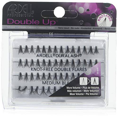 Ardell Double Up Individual Eyelashes Knot Free Naturals Medium Black (12 Pack)