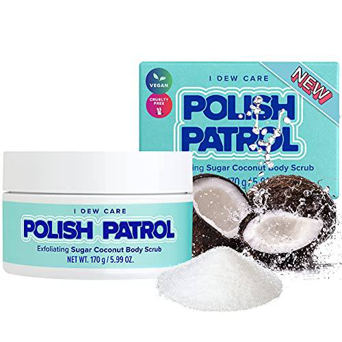 I Dew Care Body Scrub - Polish Patrol | Coconut Shell Powder, Moisturize & Exfoliate, For All Skin Types, Non-irritating, 5.99 Oz