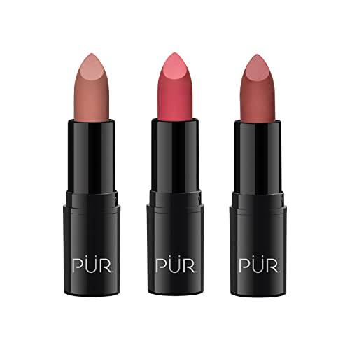 PUR MINERALS x CARE 3-Piece Lipstick Kit, 3 Count (Pack of 1)