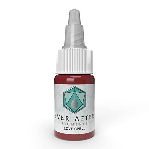 Ever After Pigments Love Spell (Saturated Red + Rose) Permanent Makeup PMU for Lips Areola Scars, Microblading, Professional Cosmetic, Vegan, Organic, Made in USA, 1/2 oz Bottle