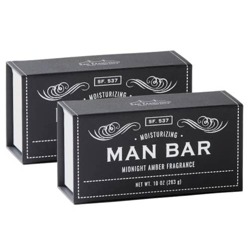 San Francisco Soap Company Man Bar Set of 2 10 oz. Soap Bars (Midnight Amber)