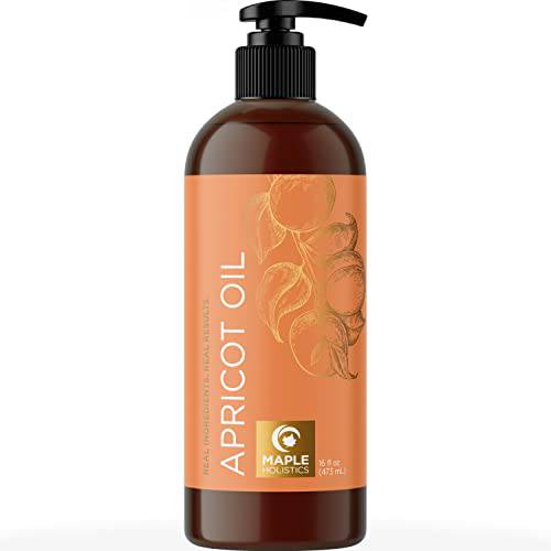 Apricot Oil For Hair Skin and Nails - Nourishing Pure Apricot Kernel Oil for Deeply Hydrating Anti Aging Skin Care - Lightweight Fast Absorbing Body Oil and Carrier Oil for Essential Oils Mixing 16oz