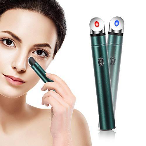 PELCAS Eye Massager Wand, facial eye Skin Care Device with Four Modes USB Rechargeable (Green)