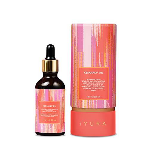 iYURA Kesaradi Face Oil - 5000-year-old Recipe with Exotic Saffron, Turmeric & Rose – For Visibly Brighter Skin - 100% Natural Ayurvedic Face Moisturizer for Dry, Sensitive Skin, 1.69 fl oz