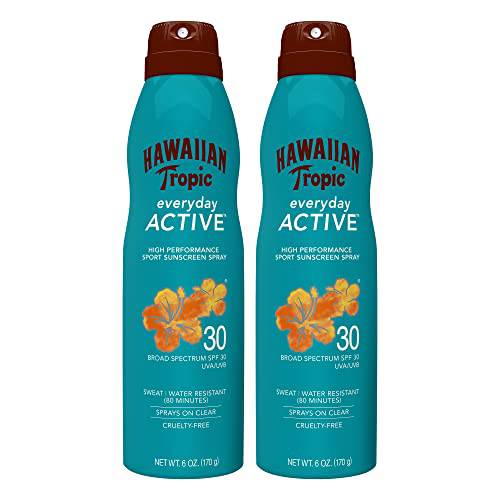 Hawaiian Tropic Everyday Active Sunscreen Spray, SPF 30, 6oz - Twin Pack