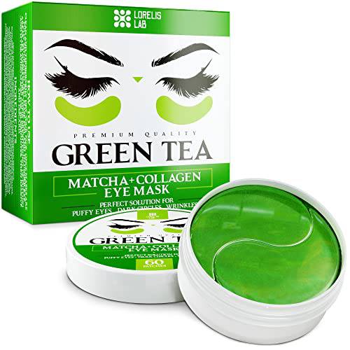 Under Eye Mask for Puffy Eyes, Dark Circles, Eye Bags, Puffiness, Wrinkles with Collagen - Hydrating Under Eye Patches - Green Tea Skincare - Anti-Aging Eye Patch Treatment Masks - 60 Under Eye Gel Pads