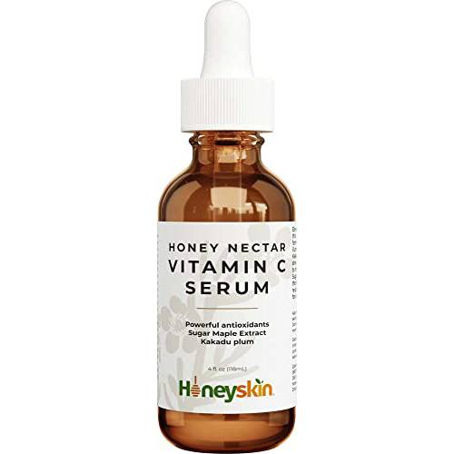 Honeyskin Vitamin C Serum for Face - Under Eye Serum - Dark Spot Corrector for Face - Anti Wrinkle and Acne Serum - Hydrating Facial Serum and Dark Circles Under Eye Treatment (4oz)
