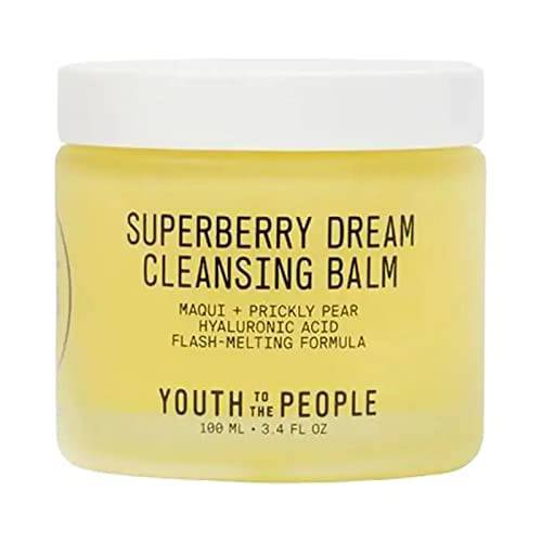 Youth To The People Superberry Dream Cleansing Balm - Hyaluronic Acid Cleansing Balm for Face + Makeup Remover with Moringa, Acai - Paraben + PEG Free - Vegan, Clean Skincare (3.4oz)