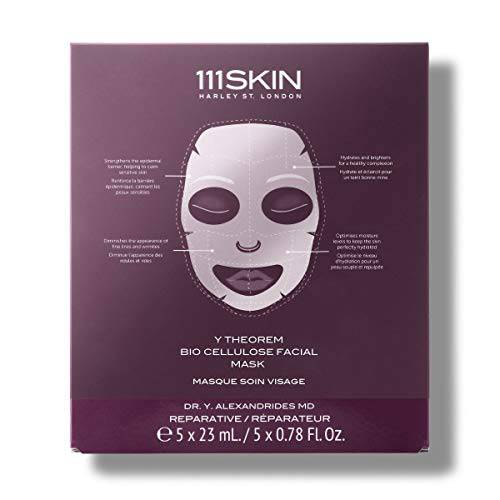 111SKIN Y Theorem Bio Cellulose Facial Mask | Repair, Rest & Rejuvenate Skin | Set of 5 (0.78 oz each)