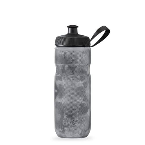 Polar Bottle Sport Insulated Water Bottle - BPA-Free, Sport & Bike Squeeze Bottle with Handle (Fly Dye - Monochrome, 20 oz)