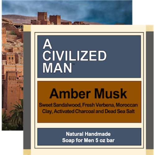 A CIVILIZED MAN | Amber Musk | 5oz Castile Handmade Soap | All Natural Essential Oil Men’s Soap Bar