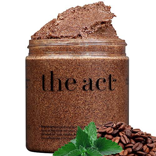 The Act Coffee Body Scrub 10.58 oz - Luxury Mint and Lime Arabica Coffee Scrub for Women - Stimulates Blood Flow and Reduces Stretch Marks and Age Spots - Moisturizes and Softens Sea Salt Body Scrub