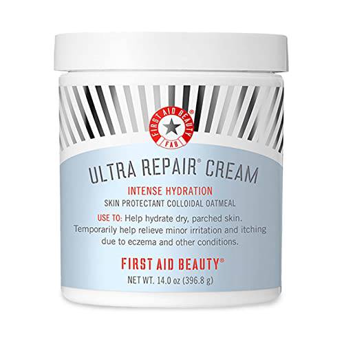 First Aid Beauty Ultra Repair Cream Intense Hydration Moisturizer for Face and Body, 14 oz