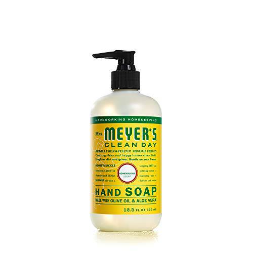 Mrs. Meyer’s Hand Soap, Made with Essential Oils, Biodegradable Formula, Honeysuckle, 12.5 fl. oz